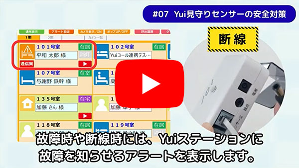集中見守り管理システム「Yuiステーション」の安全対策