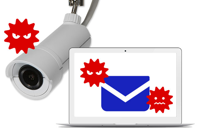 防犯カメラなどのIoT機器、メールの開封によるウィルスの感染など、セキュリティソフトだけでは防げない感染経路があります。